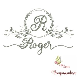 Matriz de Bordado Moldura Folha Roger