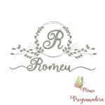 Matriz de Bordado Moldura Folha Romeu