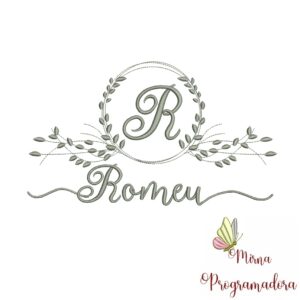 Matriz de Bordado Moldura Folha Romeu