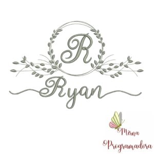 Matriz de Bordado Moldura Folha Ryan