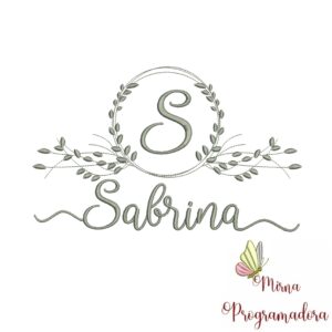 Matriz de Bordado Moldura Folha Sabrina