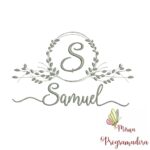 Matriz de Bordado Moldura Folha Samuel