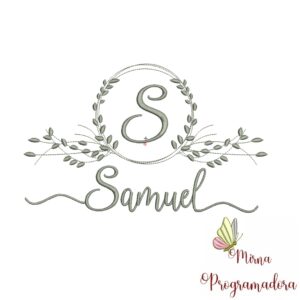 Matriz de Bordado Moldura Folha Samuel