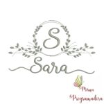 Matriz de Bordado Moldura Folha Sara
