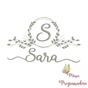 Matriz de Bordado Moldura Folha Sara