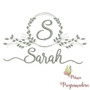 Matriz de Bordado Moldura Folha Sarah