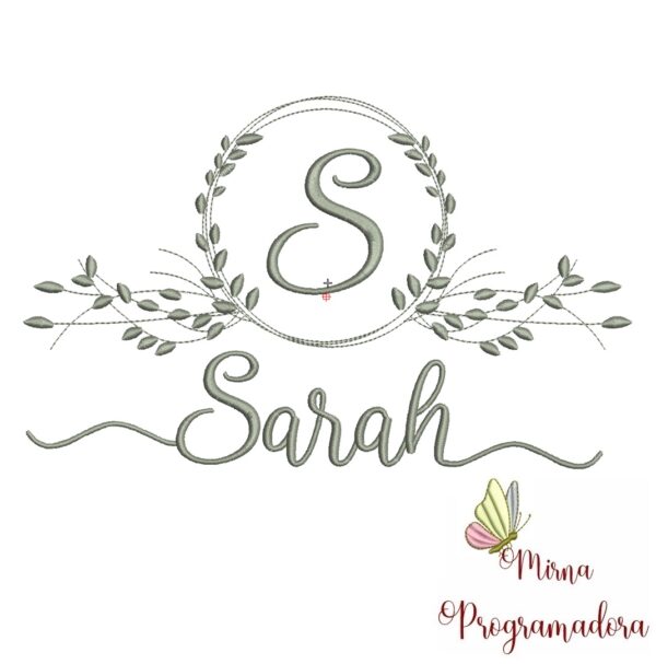 Matriz de Bordado Moldura Folha Sarah