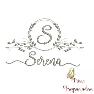 Matriz de Bordado Moldura Folha Serena