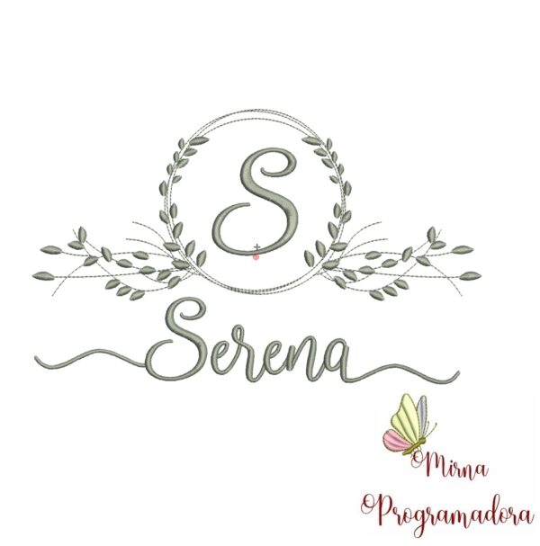 Matriz de Bordado Moldura Folha Serena