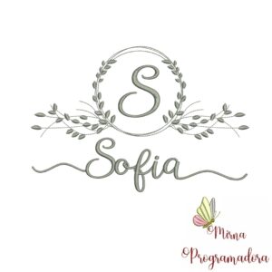 Matriz de Bordado Moldura Folha Sofia