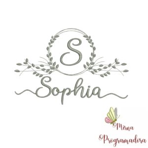 Matriz de Bordado Moldura Folha Sophia