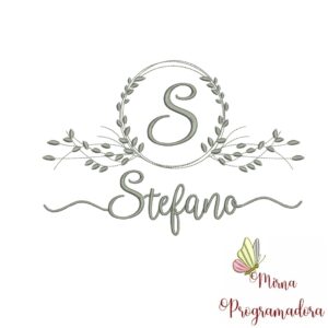 Matriz de Bordado Moldura Folha Stefano