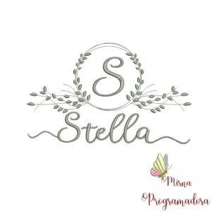 Matriz de Bordado Moldura Folha Stella