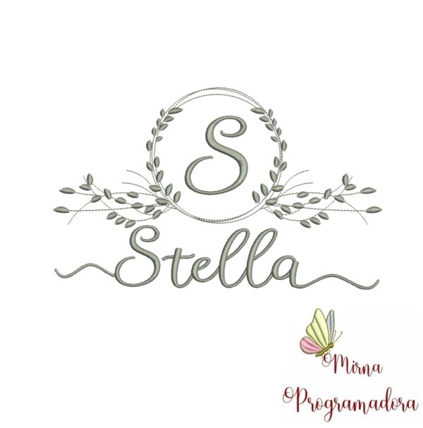 Matriz de Bordado Moldura Folha Stella