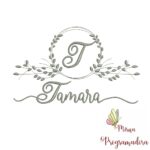 Matriz de Bordado Moldura Folha Tamara
