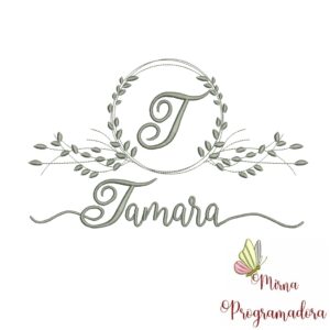 Matriz de Bordado Moldura Folha Tamara