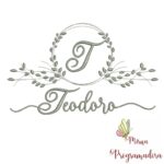 Matriz de Bordado Moldura Folha Teodoro