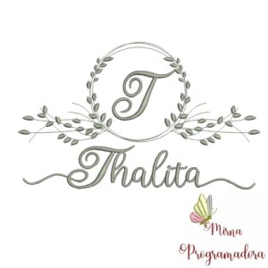 Matriz de Bordado Moldura Folha Thalita