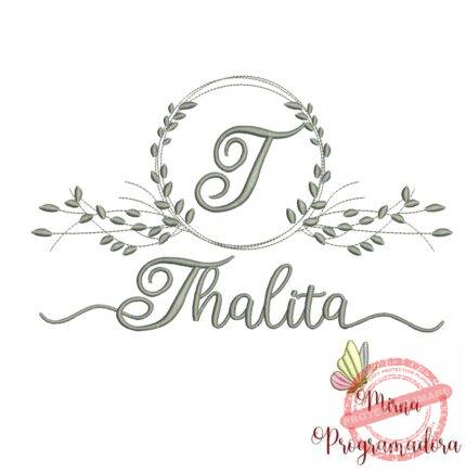 Matriz de Bordado Moldura Folha Thalita