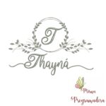 Matriz de Bordado Moldura Folha Thayná