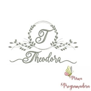 Matriz de Bordado Moldura Folha Theodora