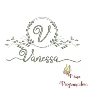 Matriz de Bordado Moldura Folha Vanessa