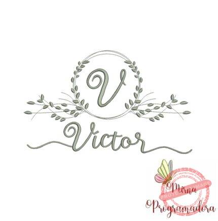 Matriz de Bordado Moldura Folha Víctor
