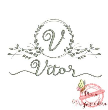 Matriz de Bordado Moldura Folha Vítor