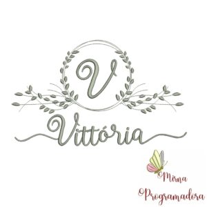 Matriz de Bordado Moldura Folha Vittória