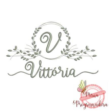 Matriz de Bordado Moldura Folha Vittória