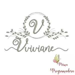 Matriz de Bordado Moldura Folha Viviane