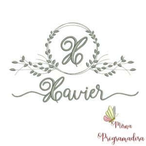 Matriz de Bordado Moldura Folha Xavier