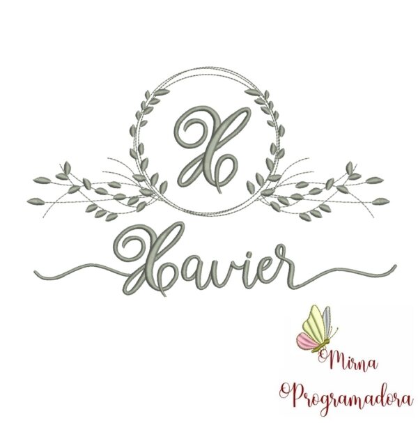 Matriz de Bordado Moldura Folha Xavier