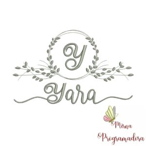 Matriz de Bordado Moldura Folha Yara