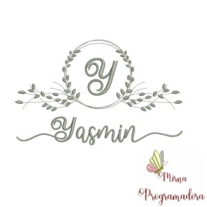 Matriz de Bordado Moldura Folha Yasmim