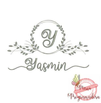 Matriz de Bordado Moldura Folha Yasmim