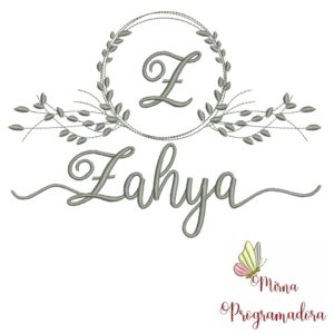Matriz de Bordado Moldura Folha Zahya
