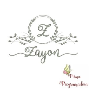Matriz de Bordado Moldura Folha Zayon