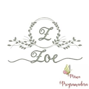 Matriz de Bordado Moldura Folha Zoe
