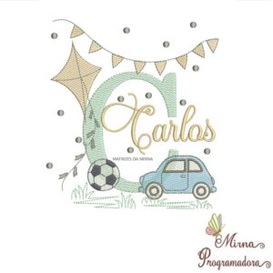 Matriz de Bordado Nome Carlos