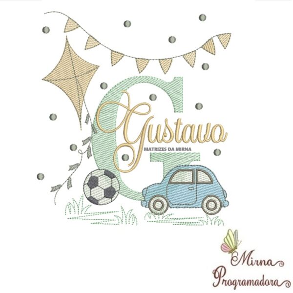 Matriz de Bordado Nome Gustavo
