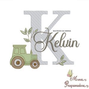 Matriz de Bordado Nome Kelvin