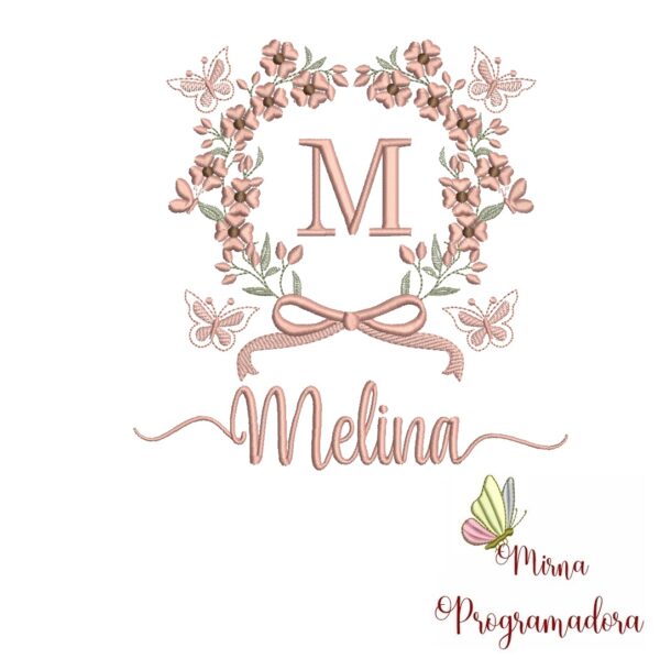 Matriz de Bordado Nome Melina