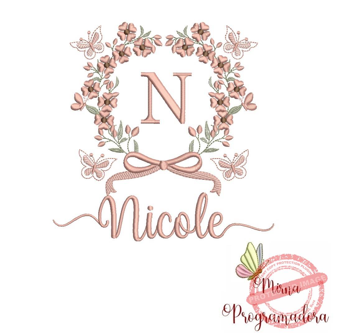 matriz de bordado nicole Matriz de Bordado Nome Nicole - Imagem 1