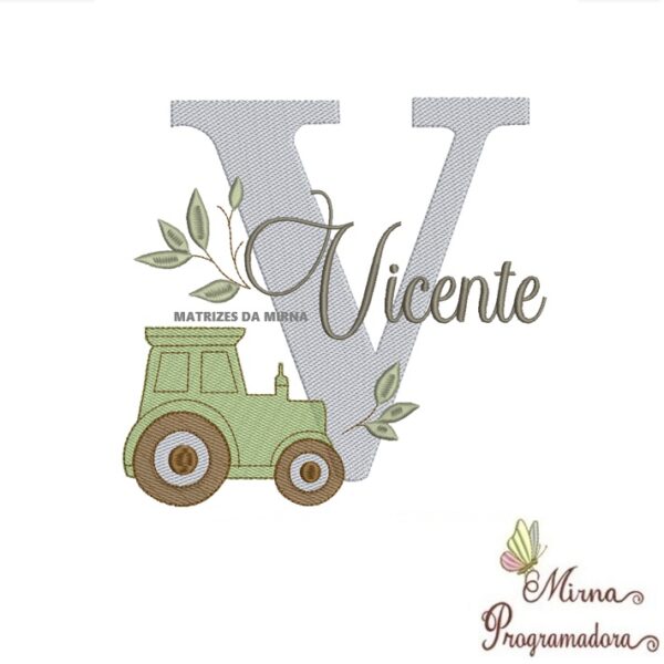 Matriz de Bordado Nome Vicente