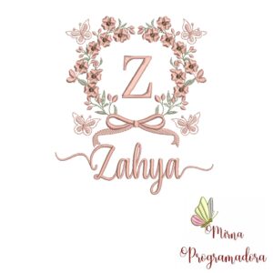 Matriz de Bordado Nome Zahya