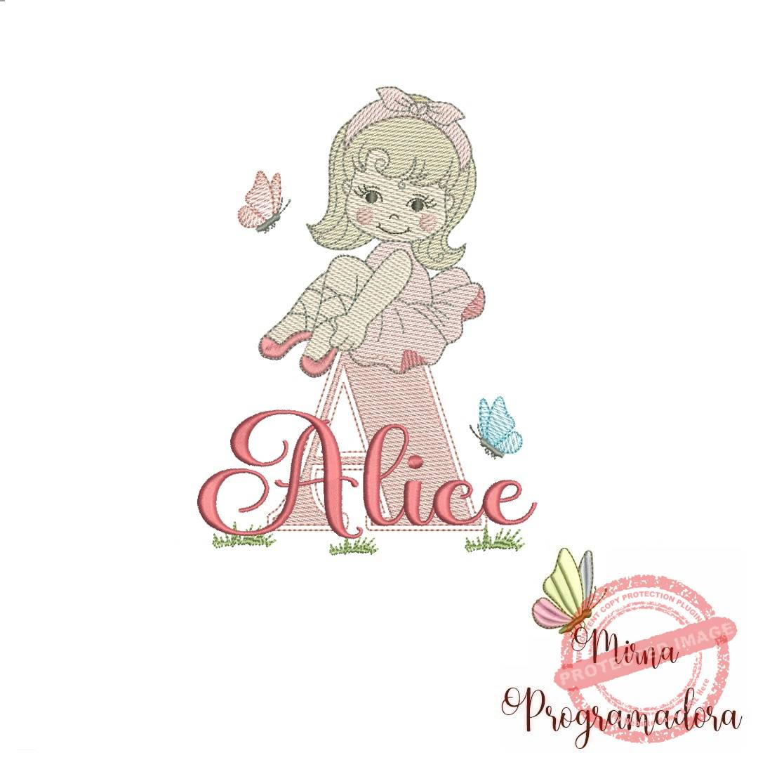 matriz de bordado alice Matriz de Bordado Alice bailarina - Imagem 1