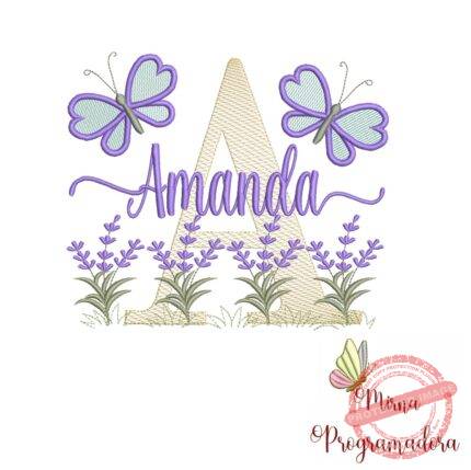 Matriz de Bordado Jardim Lavanda Amanda
