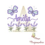 Matriz de Bordado Jardim Lavanda Amélia