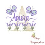 Matriz de Bordado Jardim Lavanda Amora